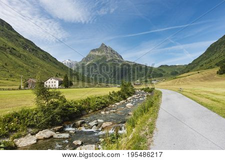 Galtur View In The Austrian Alps