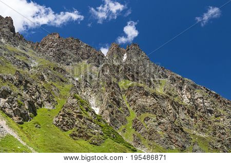 Jamtal Mountains Near  In Galtuer, Austria