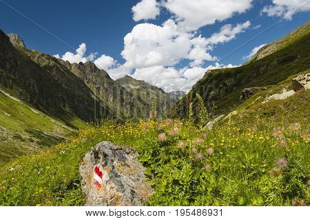 Stone With Way Sign In Austria