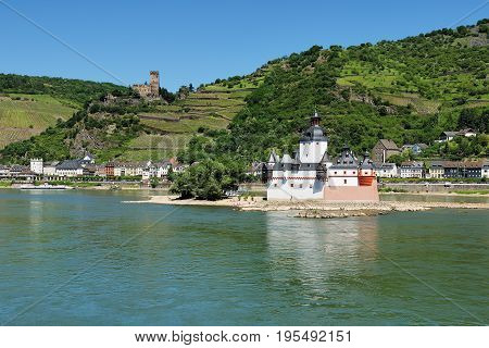 Castle Pfalzgrafenstein in the middle of the Rhine near Kaub