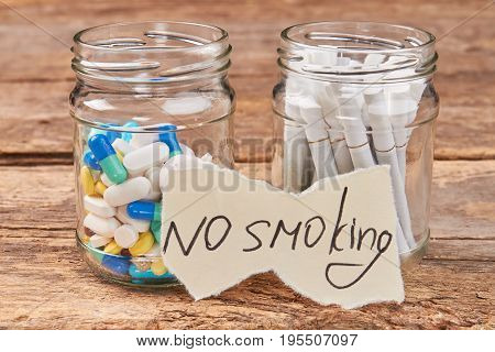 Nicotine addiction harmful for life. No smoking cigarettes concept.