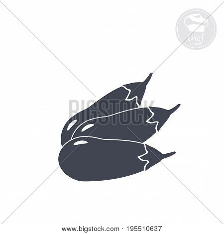 eggplant vegetables icon, isolated vector computer graphics