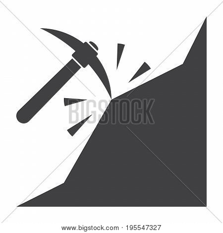 Mining or extraction of valuable minerals concept with coal and pickaxe