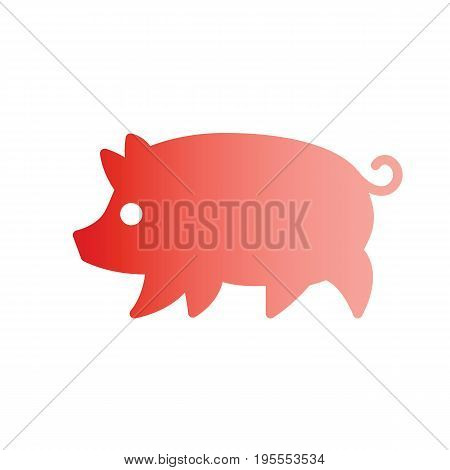 Gradient silhouette stylized drawing of pig swine - for icon or sign template