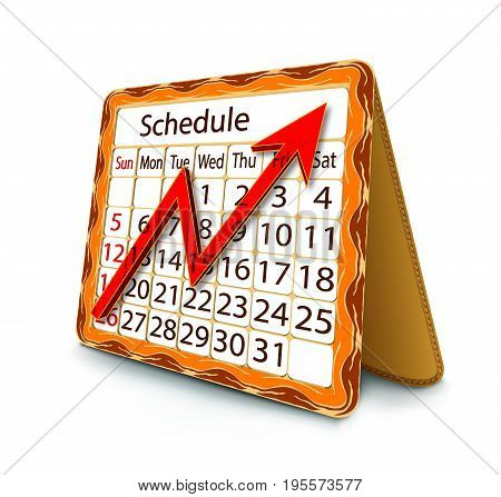 Monthly graph in frame and red arrow shows up