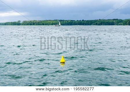 Lake Werbellinsee in the Barnim district of Brandenburg Germany.