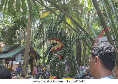 26-May-2017 Kham Chanot Udon Thani Thailand. Faith people poured daily pay homage.
