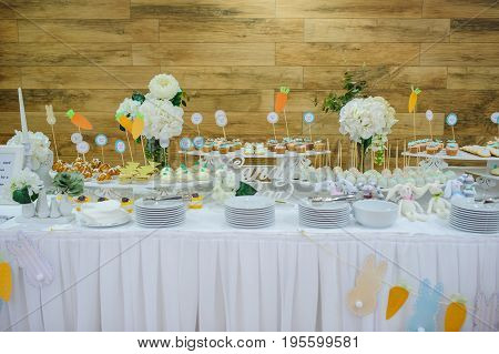 Candy Bar From White Blue Turquoise Cookies