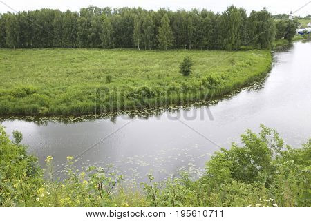 Landscape with the turn of the river Suzdal Russia