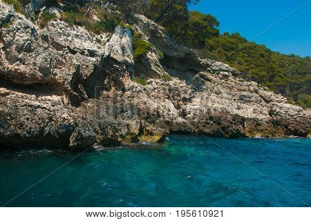 Beautiful wild coast of Tremiti islands in Puglia
