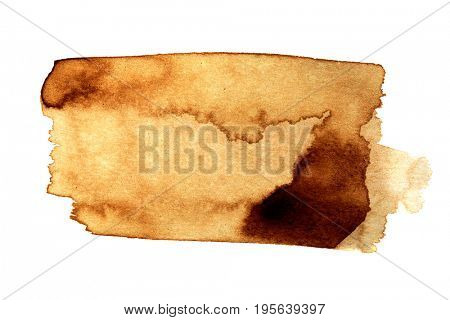 Coffee stain isolated on white background  - space for ext