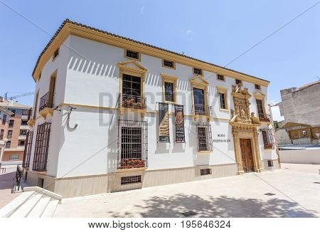 Lorca Spain - May 29 2017: Archeological museum in the old town of Lorca. Province of Murcia Spain