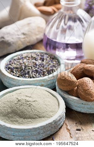 Nature Cosmetics, Handmade Preparation With Essential Oils And Ancient Minerals Of  Parfums, Creams,
