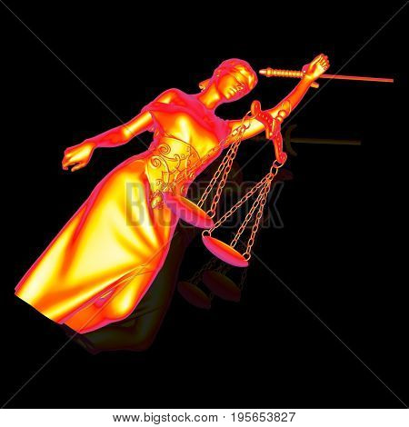 Broken lady of justice 3d rendering
