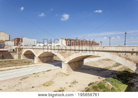 Historic stone bridge over the Guadalentin river in Lorca. Province of Murcia southern Spain