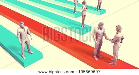 Business Growth and Growing Company Sales as Concept 3D Illustration Render