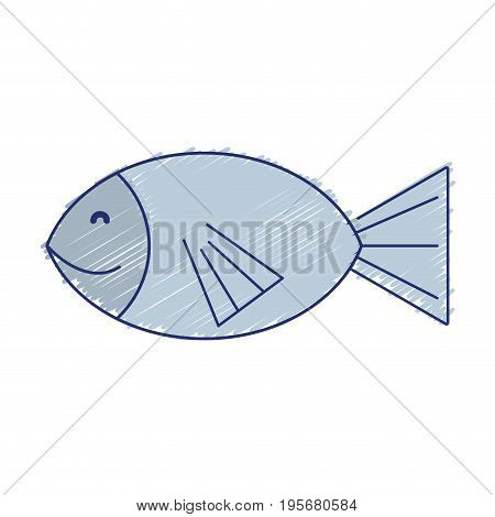 fresh fish animal to preparation meal vector illustration
