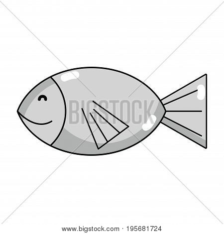 line fresh fish animal to preparation meal vector illustration