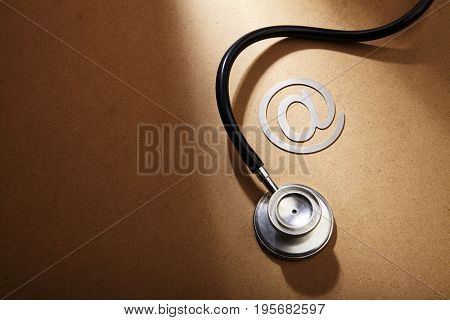 stethscope with at sign or at symbol