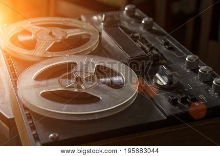 The old tape recorder vintage tape recorder
