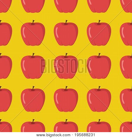 Apple vector seamless pattern. Cartoon fruit stylish texture. Repeating apple fruit seamless pattern background for friut design and web