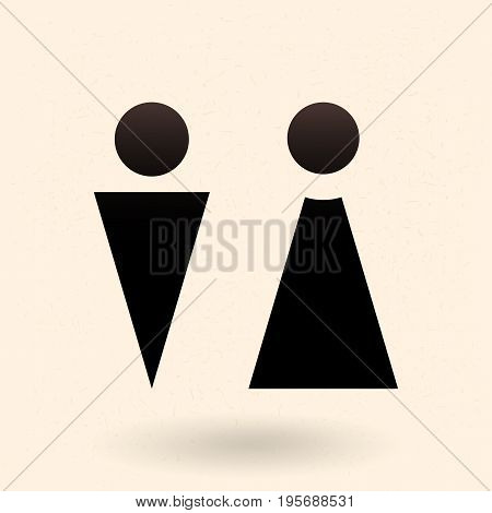Two Vector Icons. Male And Female Gender Signs.
