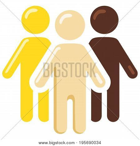 Vector Social Icon - Group Of Multinational People