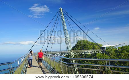 LANGKAWI ISLAND, JANUARY 17, 2017 - Sky Bridge, wellknown landmark in Malaysia, Asia