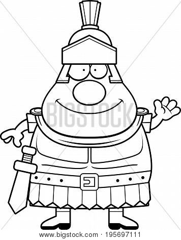Cartoon Roman Centurion Waving