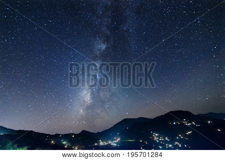 Galaxy or Milkyway as seen in the evening sky at Rinchenpong Sikkim India