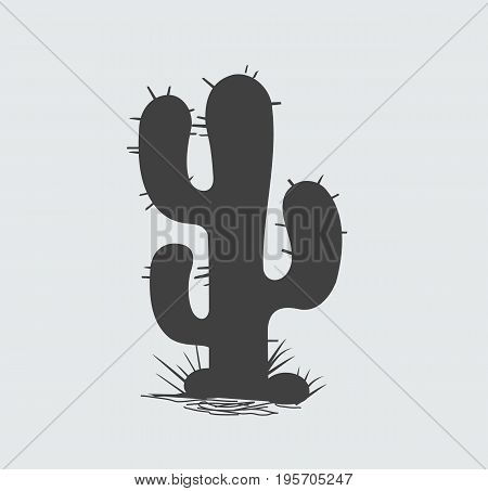 Mexican cactus icon in black style isolated. Vector stock.