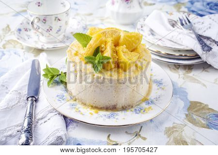 Lemon Cheesecake on Plate