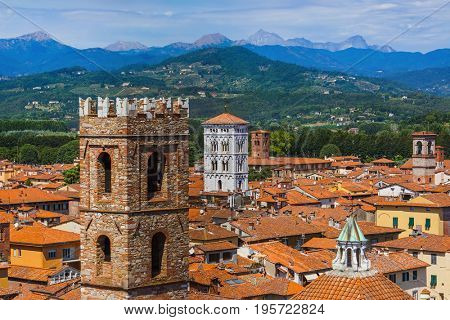 Panorama of Lucca Italia - architecture background