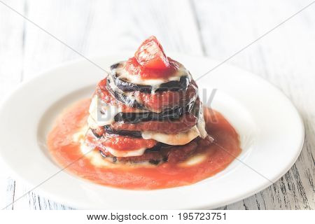 Portion Of Parmigiana Di Melanzane