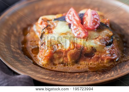 Portion Of Parmigiana Di Melanzane