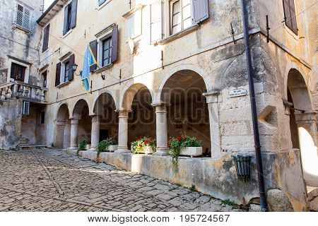 View of the town lodge in Groznjan Istria. Croatia