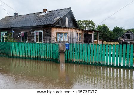 ANTONOVKA, PRIMORSKY, RUSSIA - September 05, 2016: The village Antonovka flooded after the typhoon 