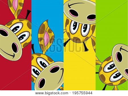 Cute Giraffes In Stripe