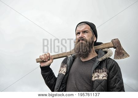 Man Hipster Or Guy With Beard And Moustache