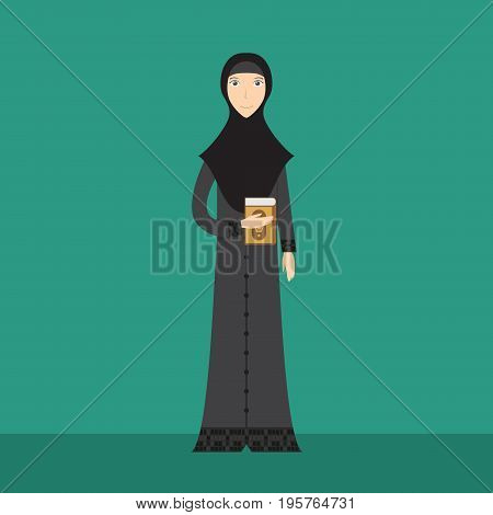 Lecturer Muslimah Character | set of vector character illustration use for human, profession, business, marketing and much more.The set can be used for several purposes like: websites, print templates, presentation templates, and promotional materials.