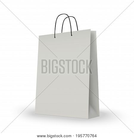 White shopping bag on white. vector illustration. esp10