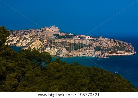 Beautiful view of San Nicola Island in the Gargano national park