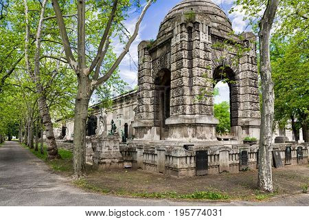 BUDAPEST HUNGARY - MAY 8: Kerepesi - historic cemetery on May 8 2017 in Budapest