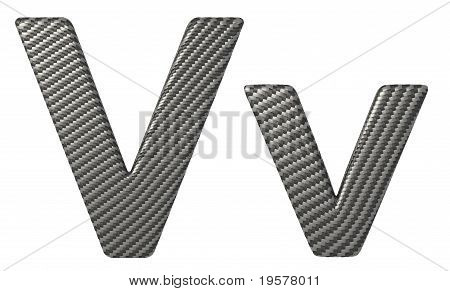 Carbon Fiber Font V Lowercase And Capital Letters