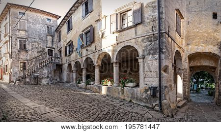 View of the town lodge in Groznjan Istria. Croatia