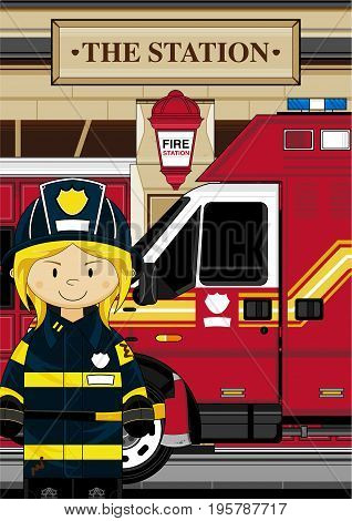 Cute Firefighter Scene