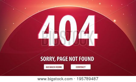 404 Error With Space On The Background. Page Not Found. Ui Ux Template For Website. Vector Illustrat