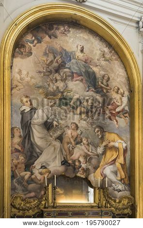 Basilica di San Giovanni in Laterano. Papal Archbasilica of St. John Lateran. Details of interior. Italy Rome June 2017