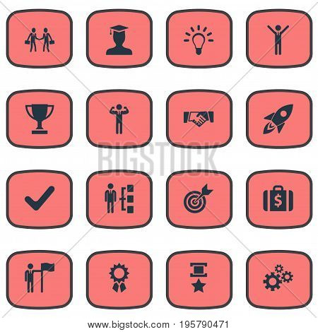 Vector Illustration Set Of Simple Winner Icons