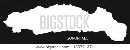 Gorontalo Indonesia Map Black Inverted Silhouette Illustration Shape